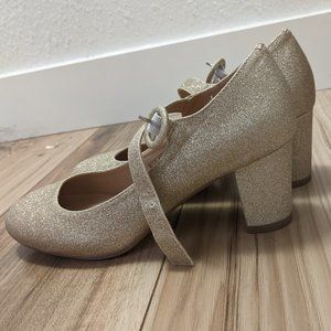 Glitter Gold Mary Jane Heels